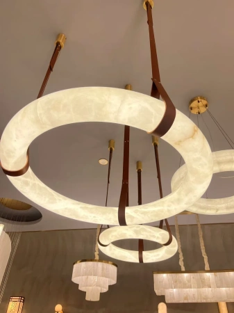 Pendant lamp Calcena D80 Alabaster Spanish Marble LED 50W BRS