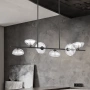 Pendant lamp ZECCA 6 LTS L1500 GLASS D200 BLACK SMOKE