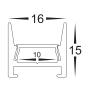Aluminium Profile HV9693-1615 3m