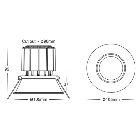Recessed Downlight Prime CCT LED 12W IP54 WIFI NK