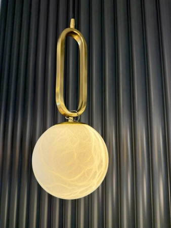 Pendant lamp Mores D15 Alabaster Spanish Marble G9 BRS