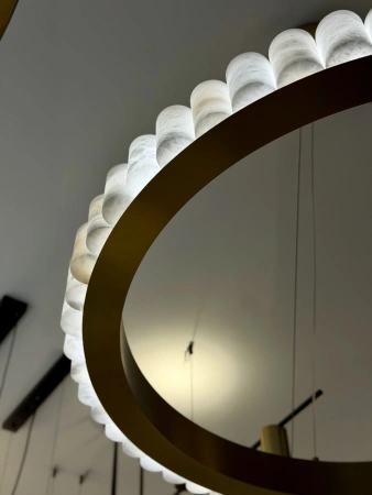 Pendant lamp Capella Alabaster Spanish Marble D80 LED CCT Dim BRS with remote