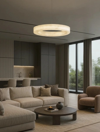 Pendant lamp Manzanera P3 Alabaster Spanish Marble LED 50W CCT BRS