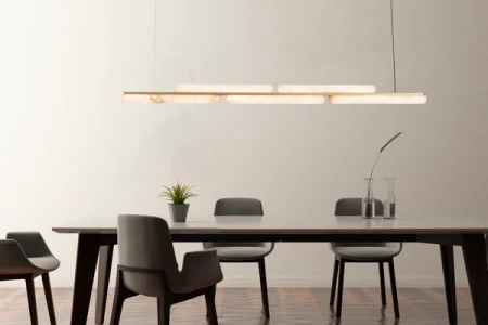 Pendant lamp Lina Marble LED BRS