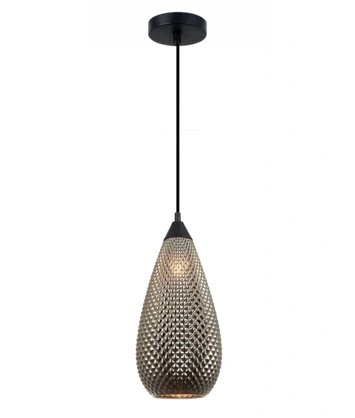 Pendant lamp Rictus 6 Bohemian Glass Drop Shape E27 CHR