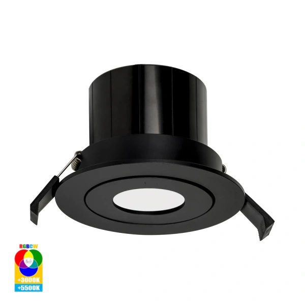 Recessed Tilt Downlight Prime RGBCW LED 12W IP54 WIFI BLK