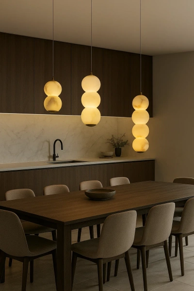 Pendant lamp Esco 3 Alabaster Spanish Marble LED 8W 3CCT BRS