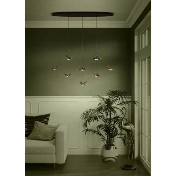 Pendant lamp Paratebueno 8 Birds LED 34W 3K BLK