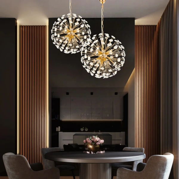 Round Pendant LERIDA 8 Lights GLD