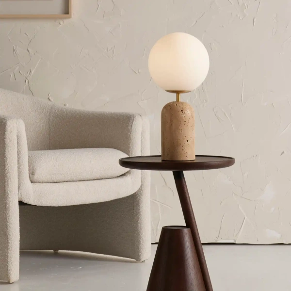 Table lamp Soren Travertine