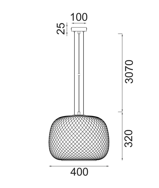 Pendant light LABU 1 E27 D40 CLR