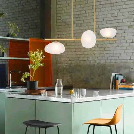 Pendant lamp ZECCA 3 D200 ANT GOLD FROST
