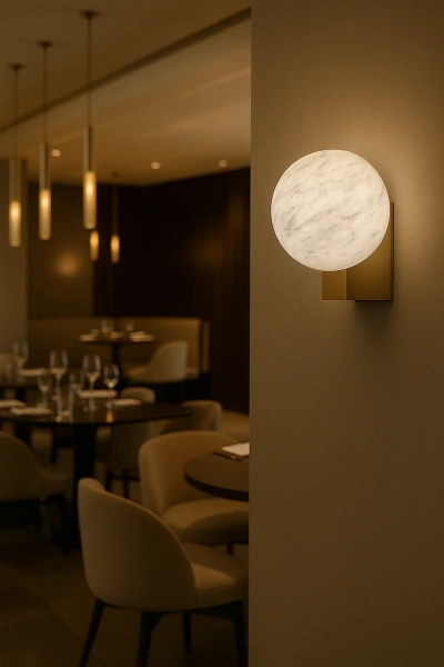 Wall light Movera 1 Alabaster Spanish Marble LED 5W BRS