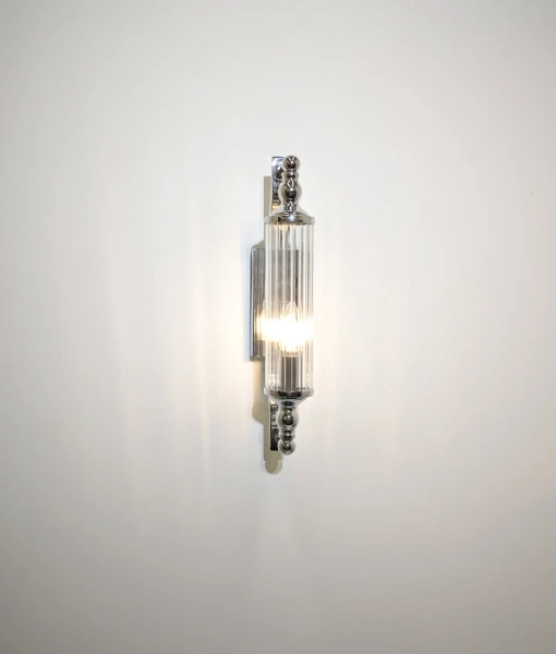 Wall light RODILLO2 Tubular Clear Glass Chrome 10W
