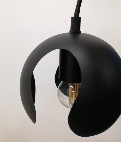 Pendant lamp VAINA Scandinavian Dome Shape BLK