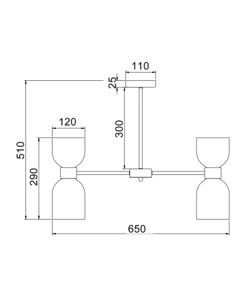 Pendant lamp Clessidra E27 CHR