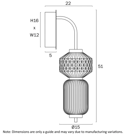 Wall light Torso H51 LED 12W 3K BRS