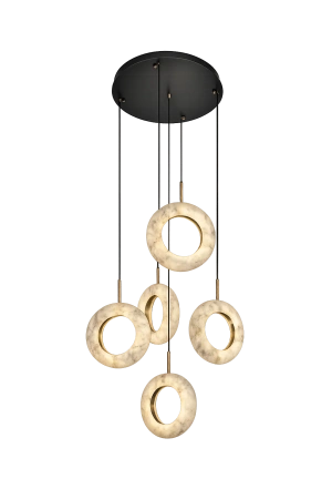 Pendant lamp Carinena P5 Alabaster Spanish Marble LED 40W CCT Dim BLK