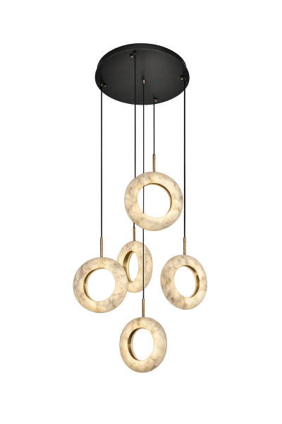 Pendant lamp Carinena P5 Alabaster Spanish Marble LED 40W CCT Dim BLK