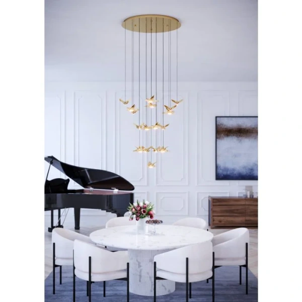 Pendant lamp Paratebueno 2 17R Birds LED 51W 3K BRS