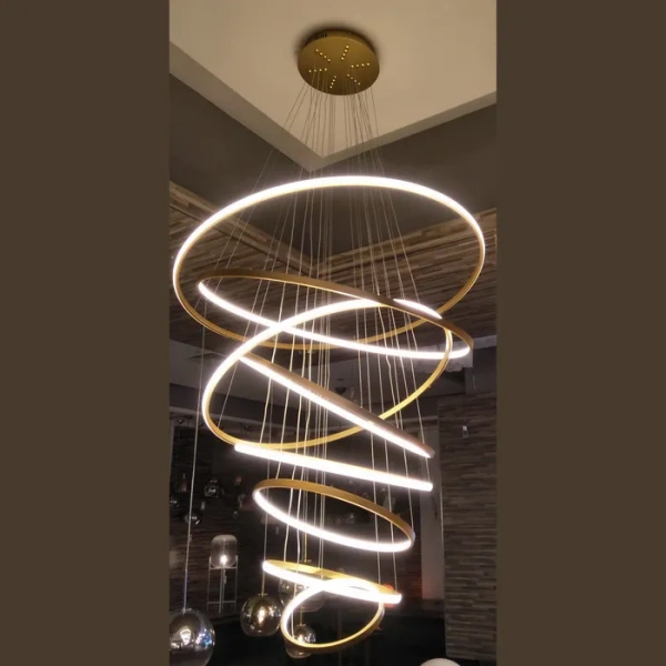 Pendant lamp Crown 8 Ring Gold 3K