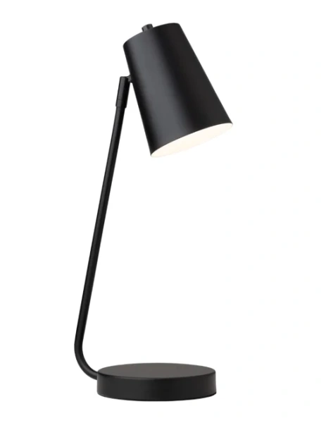 Table lamp Arlen Satin Black with adjustable shade