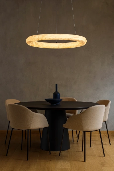 Pendant lamp Aragon P2 Alabaster Spanish Marble LED 50W CCT Remote BRS