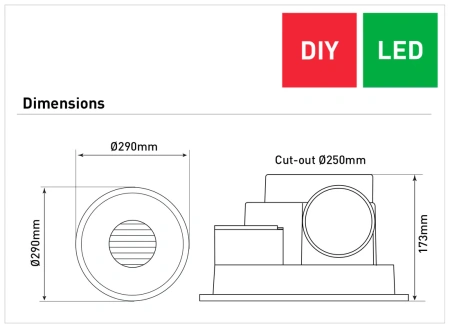 Exhaust fan Skyline Round LED 15W 4K DIY WHT