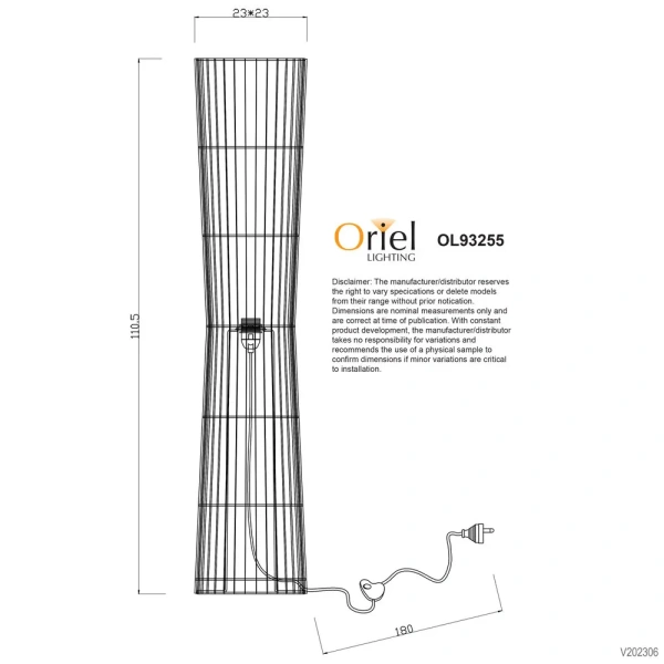 Floor lamp JAMBI NATURAL CANE