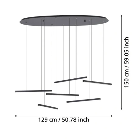 Pendant lamp LINDOZA LED 50W 3K BLK