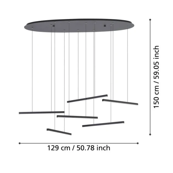 Pendant lamp LINDOZA LED 50W 3K BLK