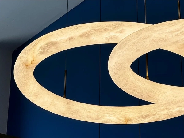 Pendant lamp Aragon 2 Alabaster Spanish Marble LED 40W CCT BRS