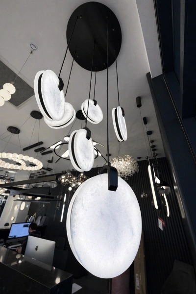 Pendant lamp Villastar 6 Alabaster Spanish Marble LED CCT Dim BLK