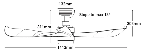 Ceiling fan Eagle II DC BR D55 with Remote