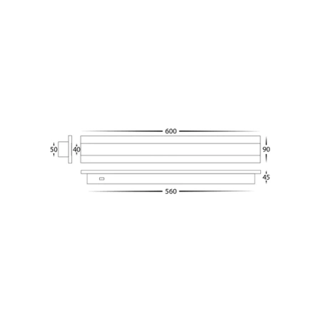 Wall light Barline LED 18W Tricol IP65 60cm BLK