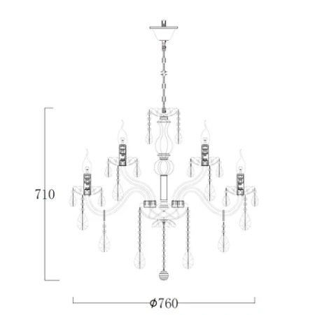 Chandelier Bromley Crystal K9 12 light GL