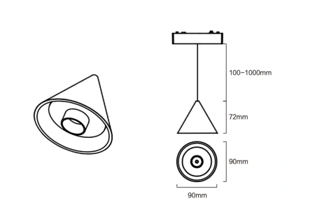 Track Hat Top light Z3005-6.24.CCT.BK 48V 6W WIFI