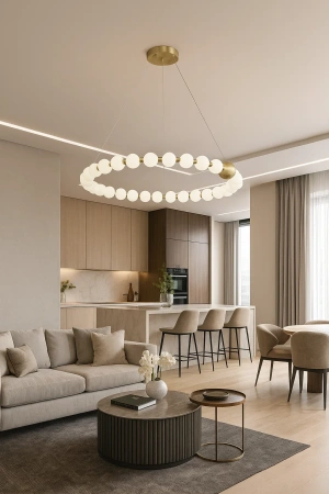 Pendant lamp Cloud P52 D80 LED 25W 3CCT BRS