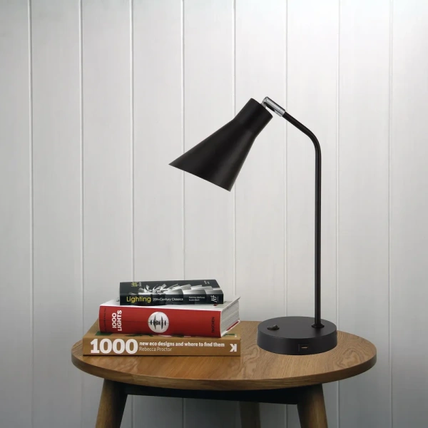 Desk lamp THOR WITH USB BLACK