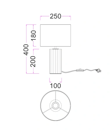 Table Lamp Sagitta T1 Travertine e27