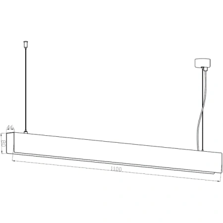 Pendant lamp Rectilinear LED 13W L110 BRS