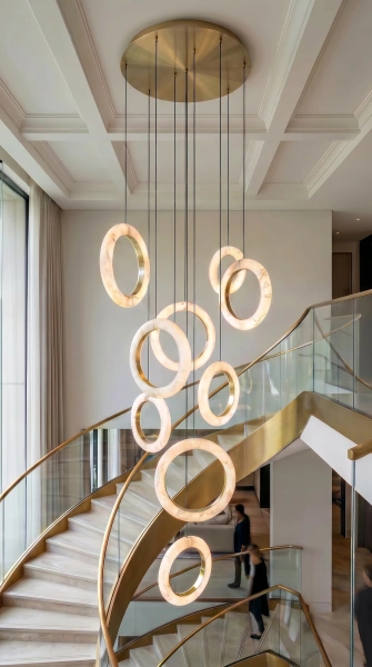Pendant lamp Carinena P9 Alabaster Spanish Marble LED 72W CCT Dim BRS