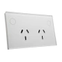 Double Powerpoint Zigbee Wifi Scalloped WHT