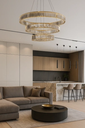 Pendant lamp Crystal Ring 3 GL CCT LED remote