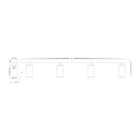 Spot light Revo Adjustable Bar HV4002T-4-WHT IP20