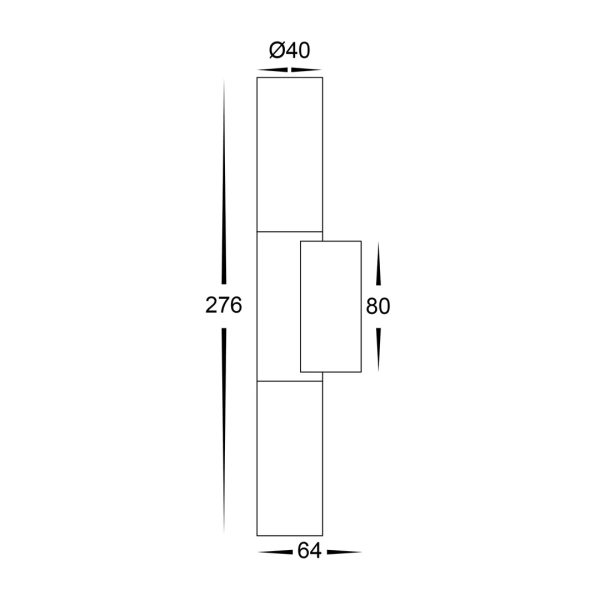 Wall light Akril 2 lights LED 6W D40 WHT