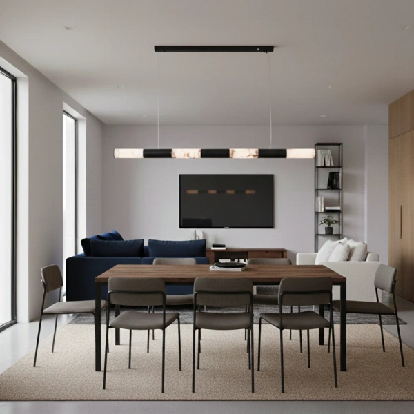 Pendant lamp Heliora Marble L180 BLK