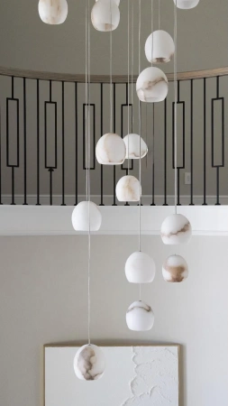 Pendant lamp Villaspesa 12 Alabaster Spanish Marble G9 BRS