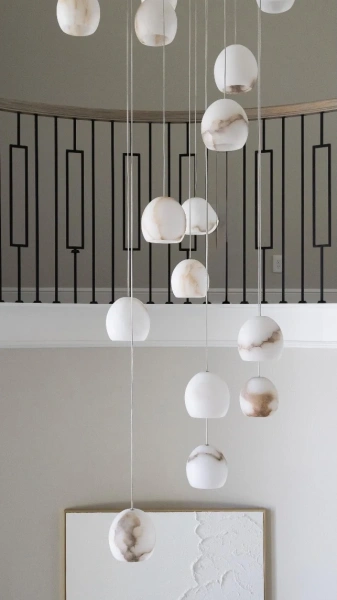 Pendant lamp Villaspesa 16 Alabaster Spanish Marble G9 BRS