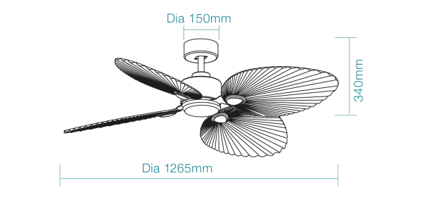 Ceiling Fan Kingston DC 50 32W WHT
